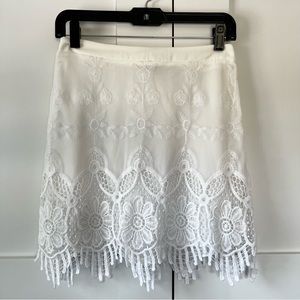 Show Me Your Mumu Cali Stretch Mini Skirt (Fields of Lace White) | NWT